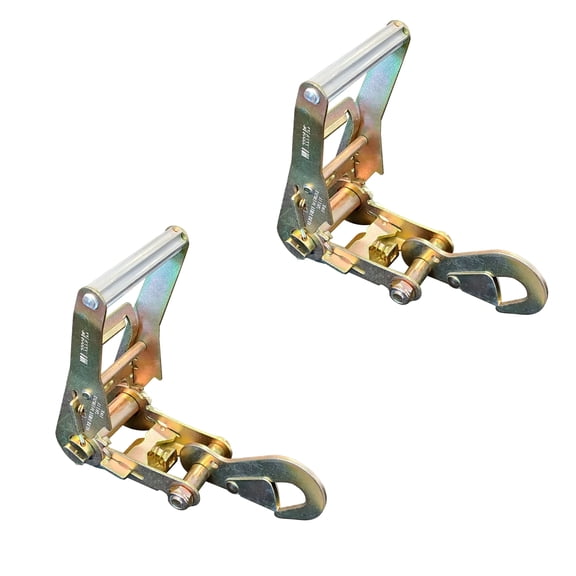 Mega Cargo Control 2" Standard Handle Ratchet Buckle For Flat Snap Hook Attachment, 2-Pack