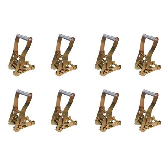 Mega Cargo Control 2" Standard Handle Tie-Down Ratchet Buckle for Trailers & Flatbeds, 3,333 lb WLL, 8-Pack