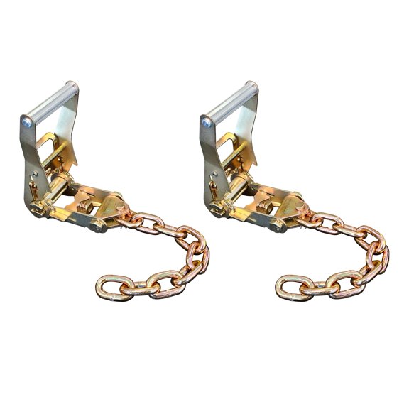 Mega Cargo Control 2" Standard Ratchet Buckle Set With 12" Chain Tail, 2-Packs