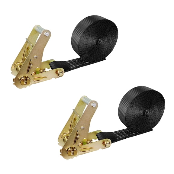 Mega Cargo Control 2-pack Ratchet Straps 2" x 20' Endless Lashing Straps, 3,333 lbs Wll, Black