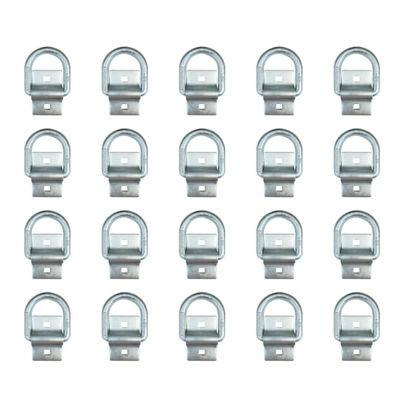 Mega Cargo Control 20 Pack 1/2" Bolt-On D Ring Flatbed Truck Trailer Tie Down Strap Chain Rope Ring WLL: 4,000 lbs