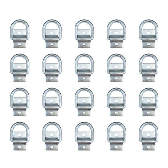 Mega Cargo Control 20 Pack 1/2" Bolt-On D-Ring Strap Cargo Flatbed Truck Trailer Tie Down Rope Chain D Ring WLL: 4,000 lbs