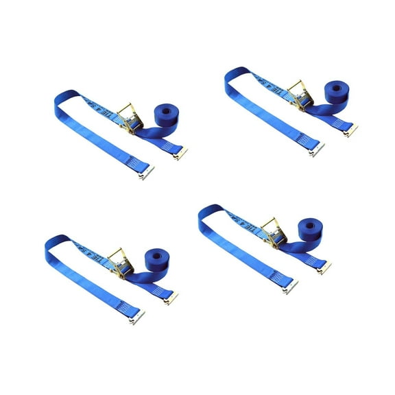 Mega Cargo Control 4 Pack 2" x 20' E-Track Ratchet Tie Down Strap with E-Track Spring Fittings for Motorcycle Pick up Truck Trailer Enclosed Cargo Van WLL: 1000 lbs