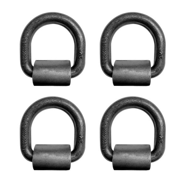 Mega Cargo Control 4 Pack Heavy Duty 3/4" Weld-On D Ring for Flatbed Truck Trailer Tie Down WLL: 8800 lbs