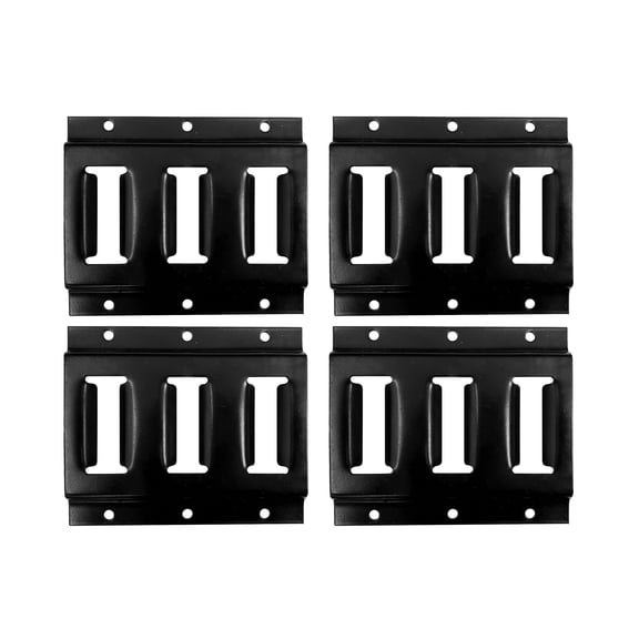 Mega Cargo Control 4-pack 6" Steel E-Track Tie-Down Rail Horizontal, Black-Coated.