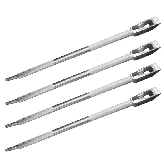 Mega Cargo Control Chrome 35" Combination Winch Bar for Flatbed Trailer Tie Down Strap, 4 Packs