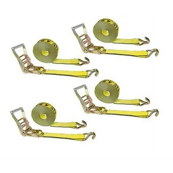 Mega Cargo Control Heavy Duty 2" x 30' Ratchet Strap w/ J Wire Hook Flatbed Truck Trailer Tie Down