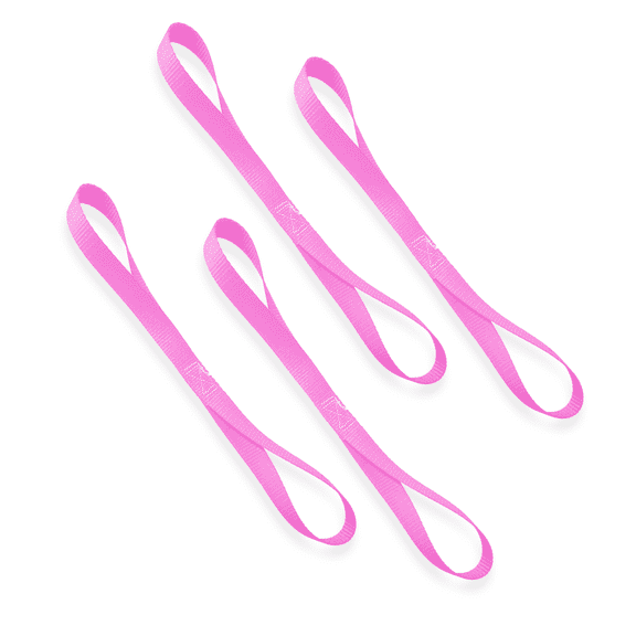 Mega Cargo Control 1" Pink Soft Tie Loops, 4 Pack UTV Offroad & Motorcycle Handlebar Tie Downs - 2400 LBS Break Strength