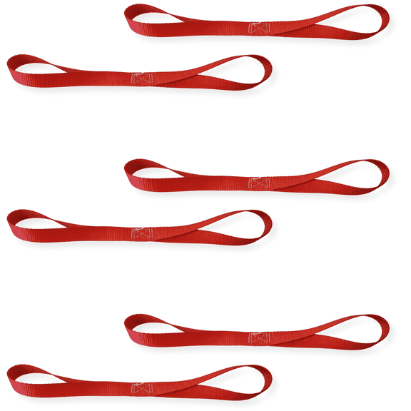 Mega Cargo Control USA 1" x 18" Soft Loop Tie Down Strap - (6 Pack) WLL: 600 lbs Red