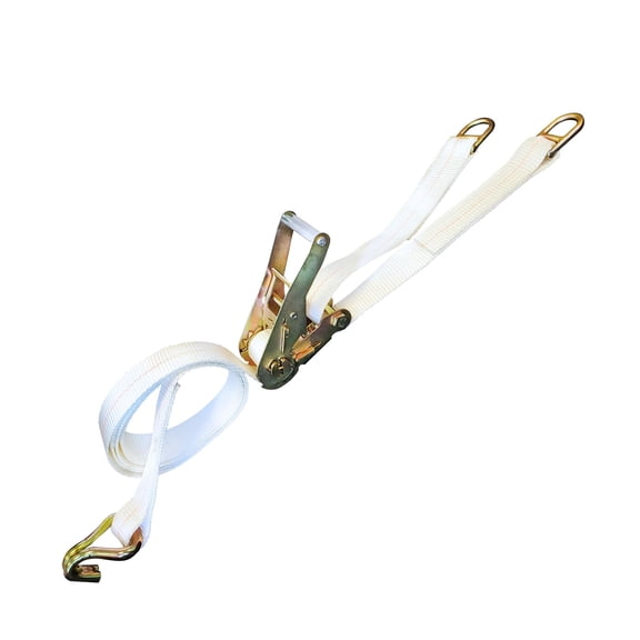 Mega Cargo Control USA 2" x 10' Ratchet Double Leg Tent Strap With Double D-Ring & J Hook for Event &Canopy