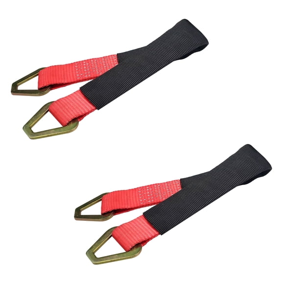 Mega Cargo Control USA 2-pack Tie-Down Straps, 2" x 18" Off-Road Axle Straps, 3,333 lbs Wll, Red