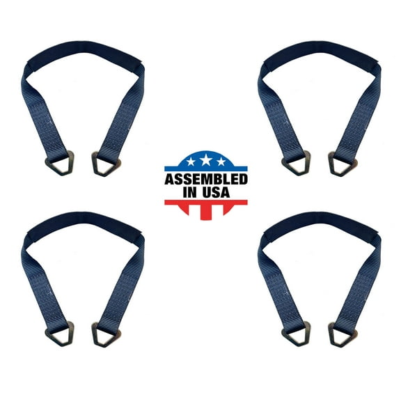 Mega Cargo Control USA 2 x 18 Off-Road Axle Tie-Down Straps (4-Pack) - WLL: 3333 lbs - Black