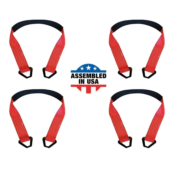 Mega Cargo Control USA 2 x 21 Off-Road Axle Tie-Down Straps (4-Pack) - WLL: 3333 lbs - Red