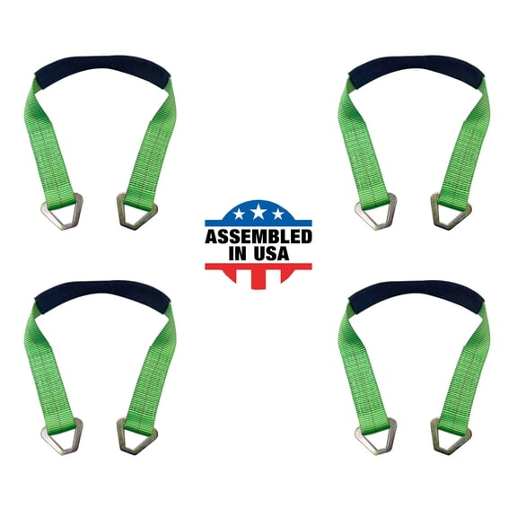 Mega Cargo Control USA 2 x 24 Off-Road Axle Tie-Down Straps (4-Pack) - WLL: 3333 lbs - Green