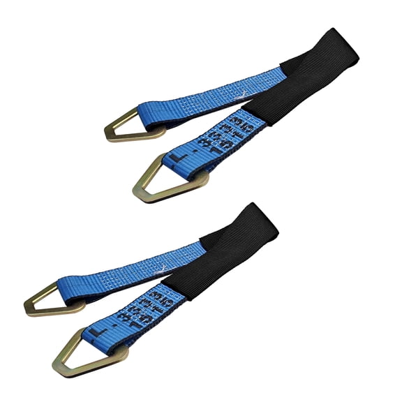 Mega Cargo Control USA 2-pack Tie-Down Straps, 2" x 36" Off-Road Axle Straps, 3,333 lbs Wll, Blue
