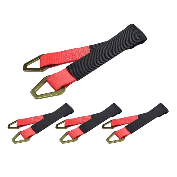 Mega Cargo Control USA 2 x 36 Off-Road Axle Tie-Down Straps (4-Pack) - WLL: 3333 lbs - Red