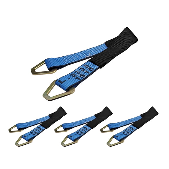 Mega Cargo Control USA 2 x 48 Off-Road Axle Tie-Down Straps (4-Pack) - WLL: 3333 lbs - Blue