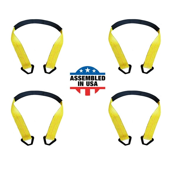 Mega Cargo Control USA 2 x 48 Off-Road Axle Tie-Down Straps (4-Pack) - WLL: 3333 lbs - Yellow