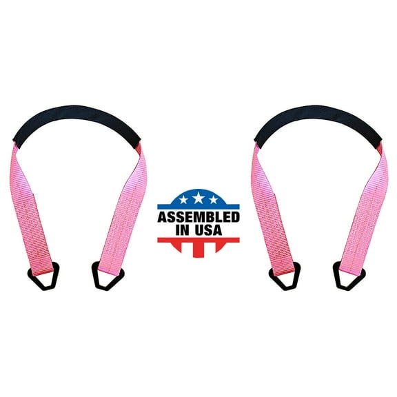 Mega Cargo Control USA 2 x 60 Off-Road Axle Tie-Down Straps (2-Pack) - WLL: 3333 lbs - Pink