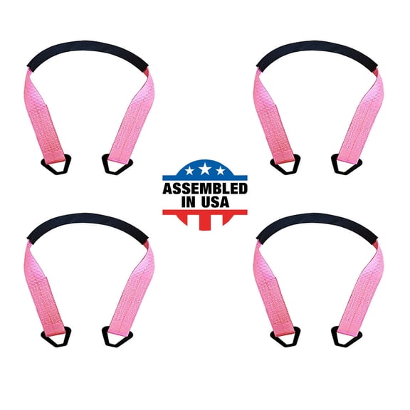 Mega Cargo Control USA 2 x 72 Off-Road Axle Tie-Down Straps (4-Pack) - WLL: 3333 lbs - Pink