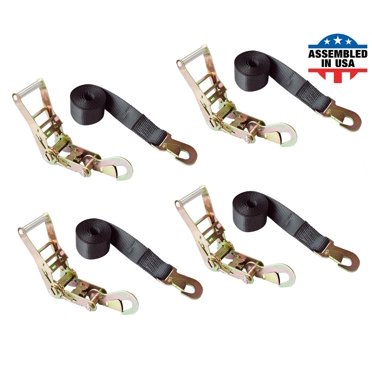 Mega Cargo Control USA 2" x 8' Axle Ratchet Strap W/ Snap Hook - (2 ...