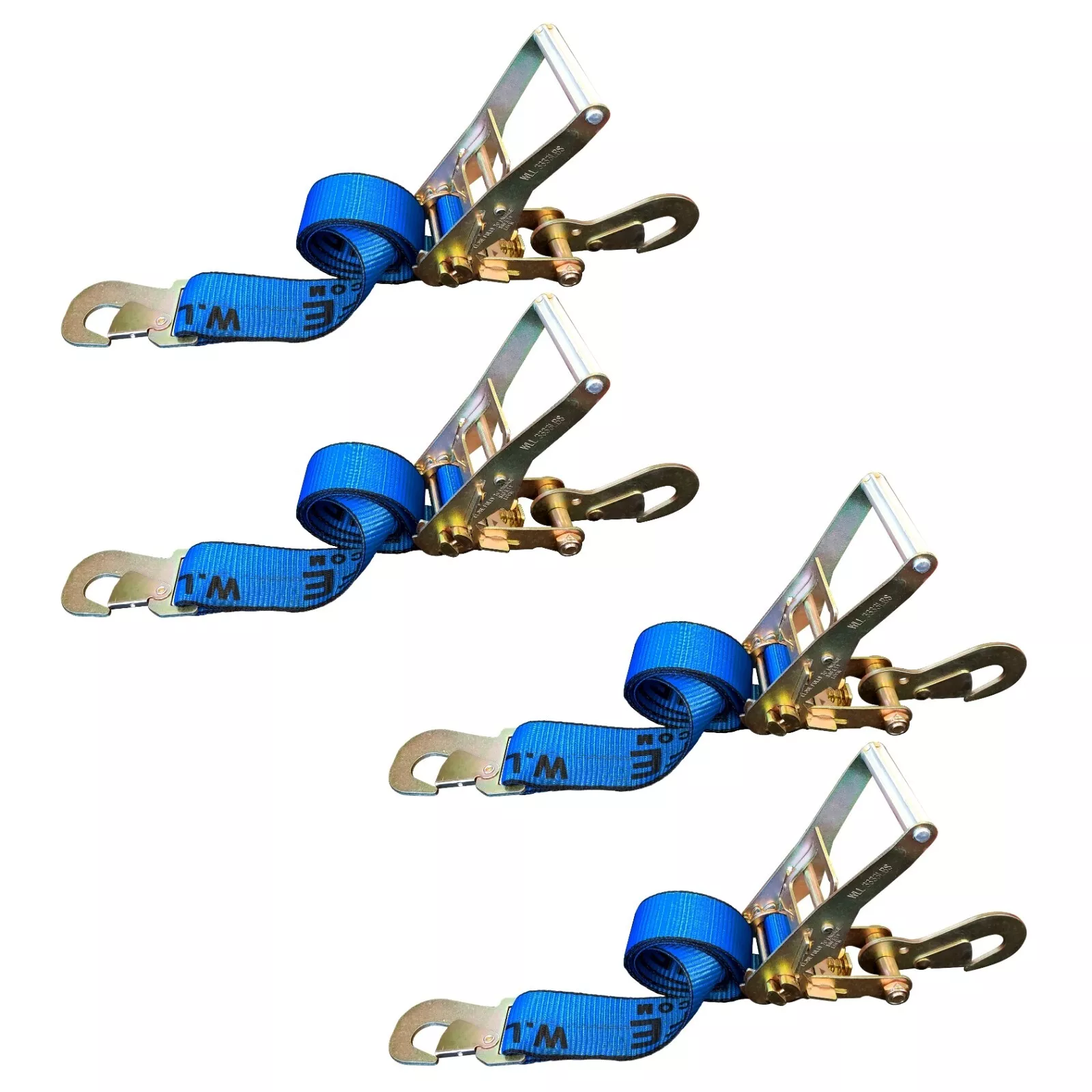 Mega Cargo Control USA 2" x 8' Off-Road Ratchet Strap W/ Snap Hook - (4 ...