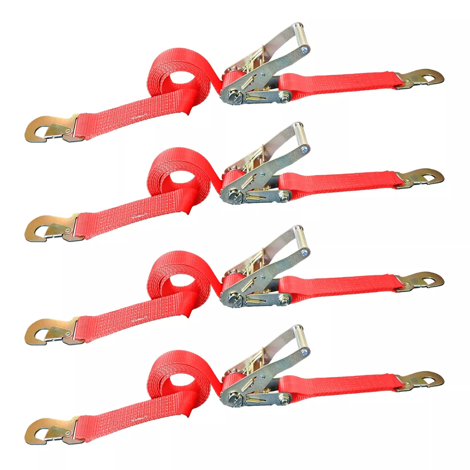 Mega Cargo Control USA 2" x 8' Ratchet Strap W/ Flat Snap Hook - (4 ...