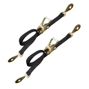 Mega Cargo Control 2-pack Ratchet Straps 2 x 8 Tie-down Strap W/ Twisted Snap Hooks, 3341 lbs Wll, Black