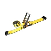 Mega Cargo Control 1-pack 4" x 40 Ratchet Strap w/ Flat Hook Flatbed Truck Trailer Farm Tie Down, 5400 Lbs Wll, Yellow