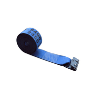 Mega Cargo Control USA 4" x 40' Winch Tie Down Strap W/ Flat Hook - (1-Pack) WLL: 5400 lbs Blue