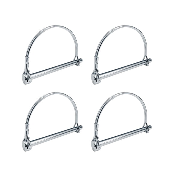 Mega Cargo Control Wire Lock Hitch Pin 1/4" x 3" Shaft Lock Pin Heavy Duty Safety Pin, 4 pieces