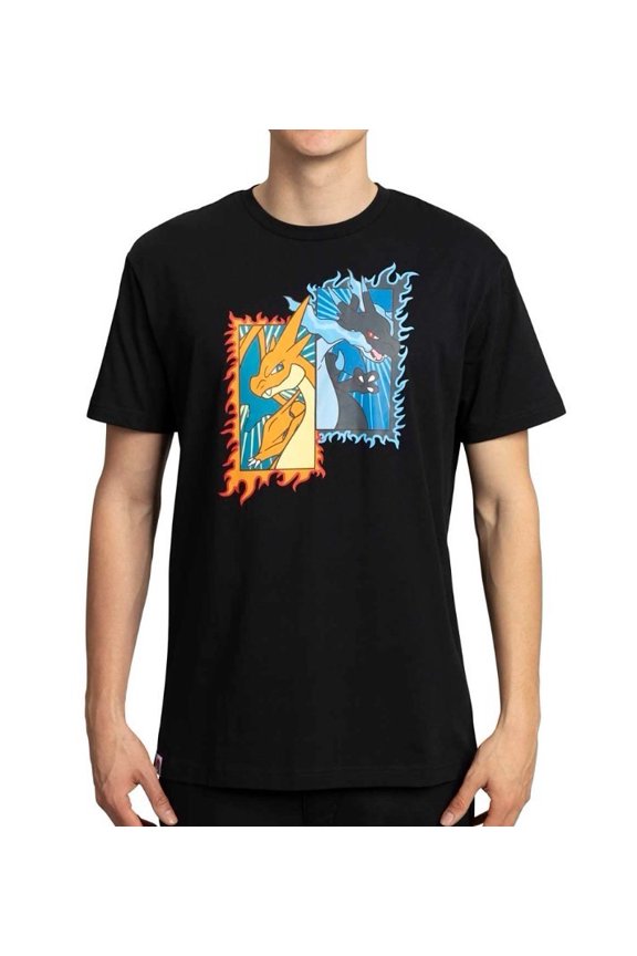Mega Charizard X & Mega Charizard Y Black T-Shirt