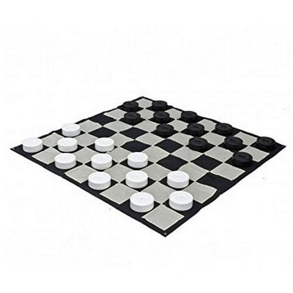 Mega Checker Plastic Set 10" Diameter with Quick Fold Nylon Chess Board