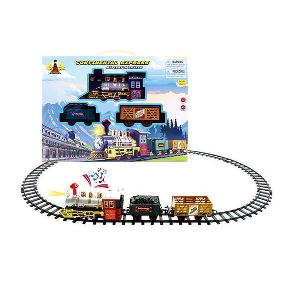 Mega Classic Train Set With Accessories, 20 Pcs Plat Set, Light, Sound & Smoke (Large Size)