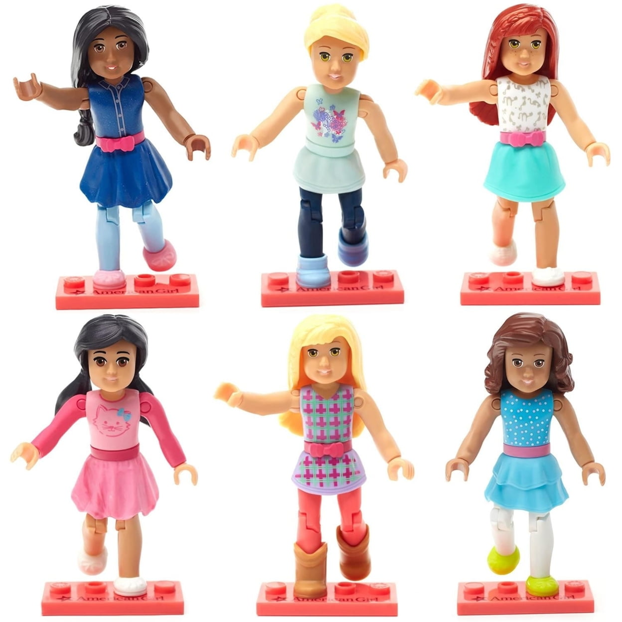 Mega Construx American Girl Mini Figures Set 6pk Collectible by