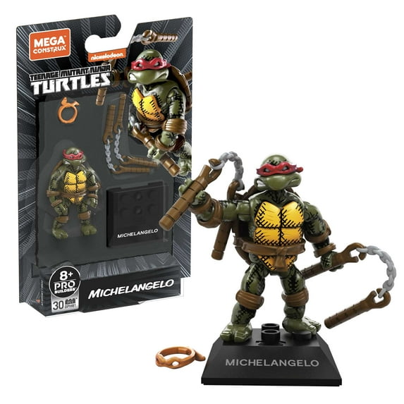 Mega Construx MCX Heroes Teenage Mutant Ninja Turtles Michelangelo Micro Action Figure, Building Toys for Kids