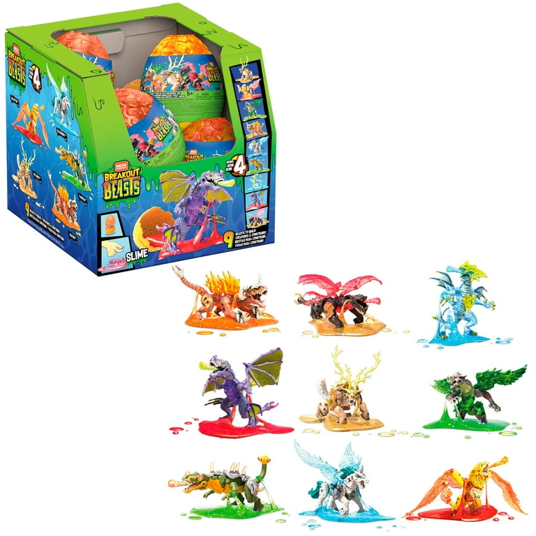 Mega Construx Breakout Beasts Construction Set with 1 Buildable Figure Mystery Egg with Slime for Kids
