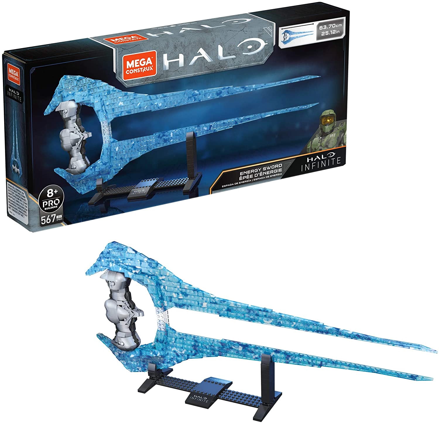 Mega Construx Halo Infinite Energy Sword Collector's Set with Buildable Stand (567 pieces)