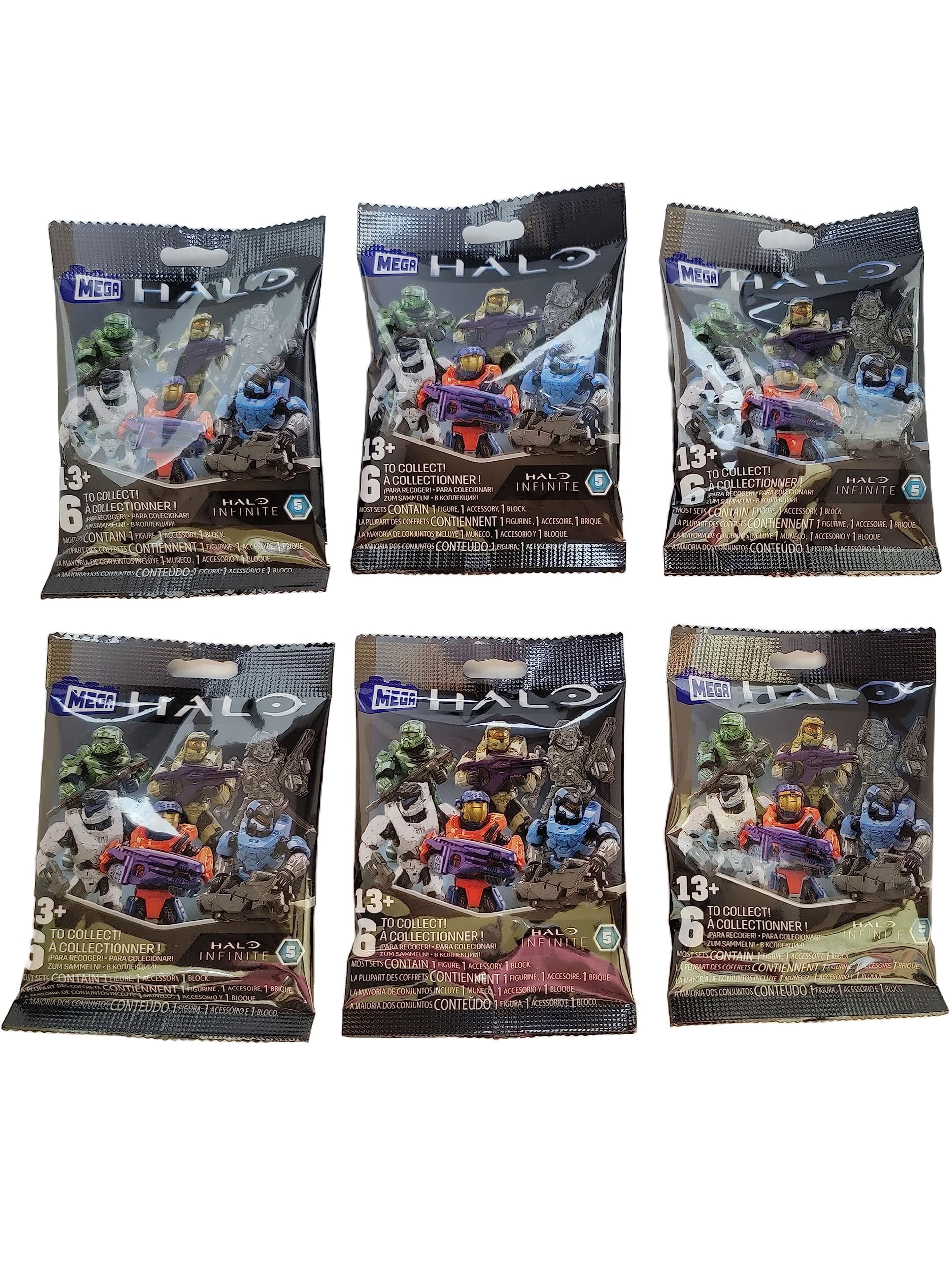 Mega Construx Halo Infinite Series 5 Mini Figures Blind Bags Complete Set of 6 Bundle from CNC84-963G Spartans Release