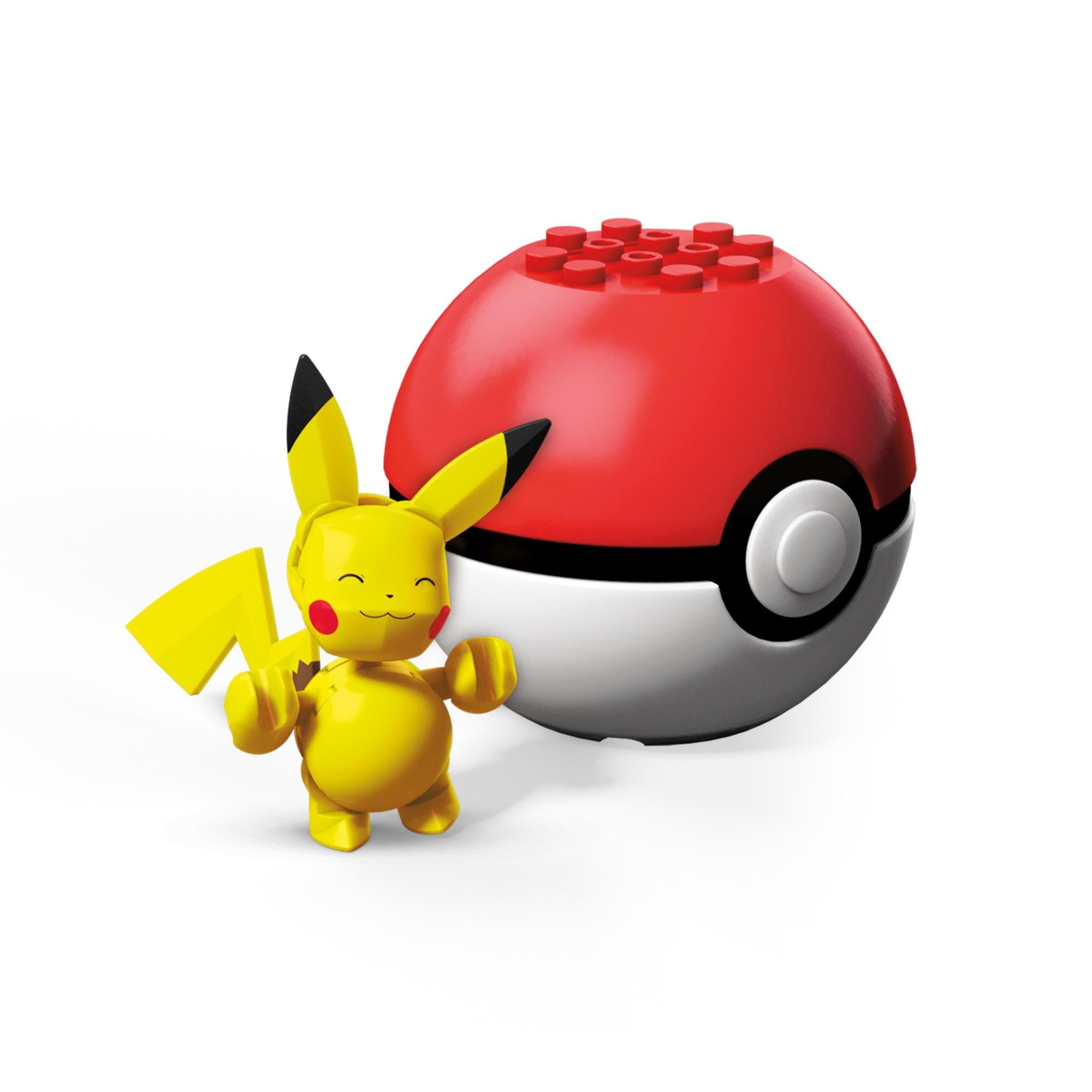Mega Construx Pokemon Buildable Pikachu Figure & Poke Ball -