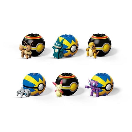 Mega Construx Pokemon Buildable Poke Ball, Assorted Color - Set of 12