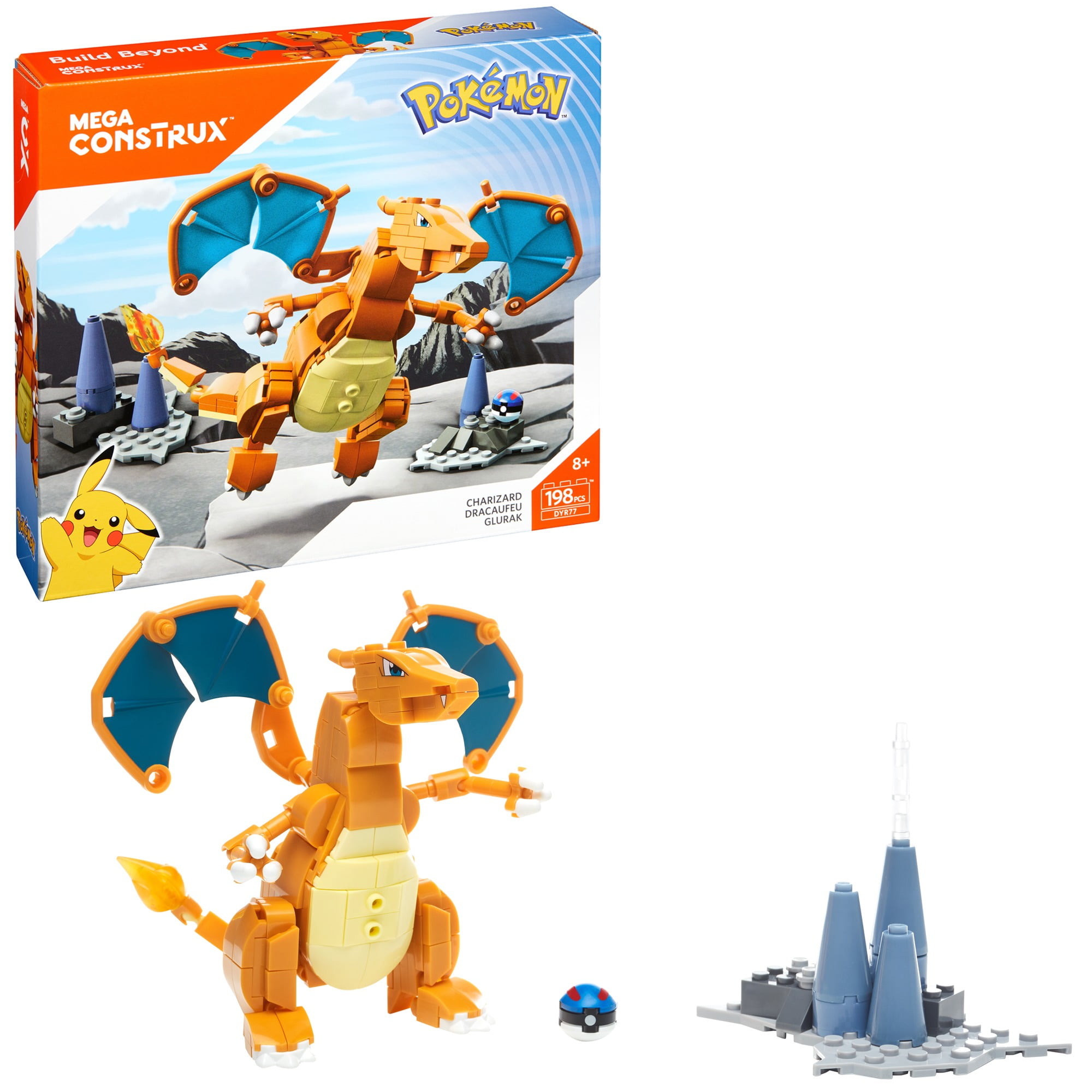 Dracaufeu Pokémon Mega Construx en briques compatibles Lego