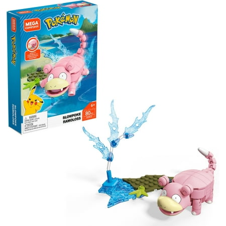 Mega Construx Pokemon Slowpoke Construction Set with character figures, Building Toys for Kids ( 119 Pieces)