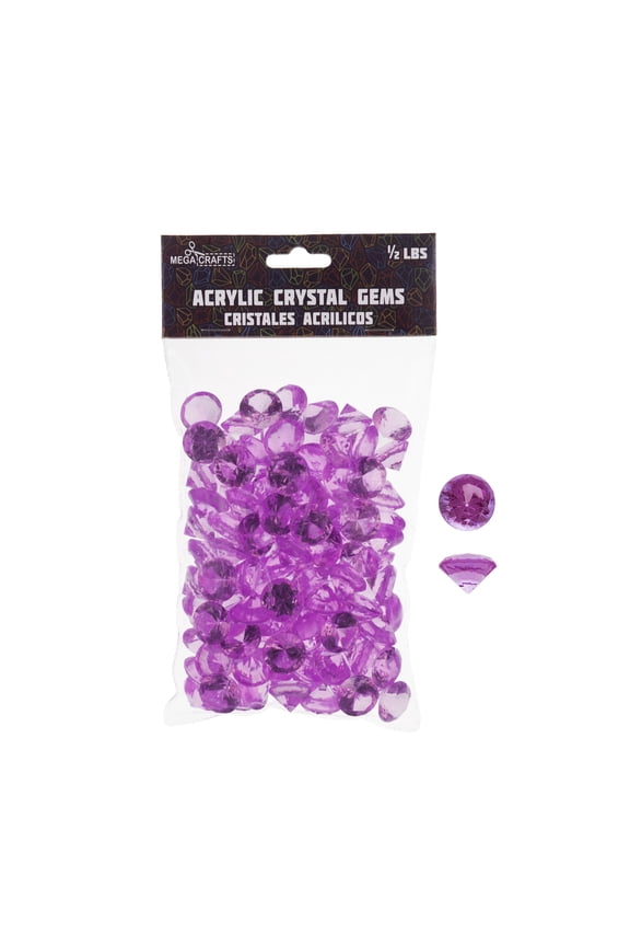 - 1/2 lb Acrylic Small Diamonds Fuchsia | Plastic Glass Gems For Arts And Crafts, Vase Fillers And Table Scatters, Decoration Stones, Shiny Pebbles
