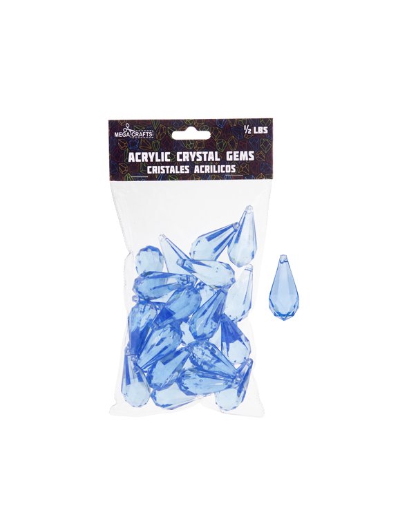 - 1/2 lb Acrylic Tear Drops Blue | Plastic Glass Gems For Arts And Crafts, Vase Fillers And Table Scatters, Decoration Stones, Shiny Pebbles