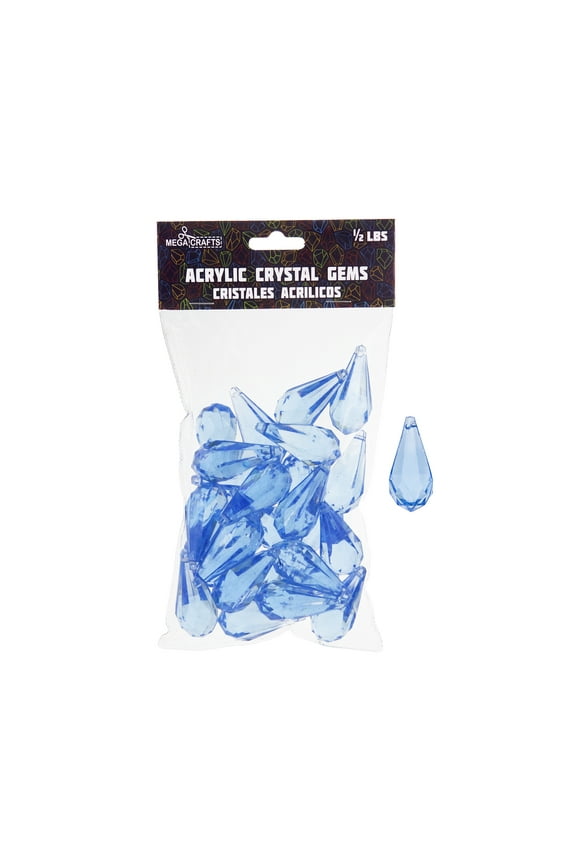 - 1/2 lb Acrylic Tear Drops Blue | Plastic Glass Gems For Arts And Crafts, Vase Fillers And Table Scatters, Decoration Stones, Shiny Pebbles