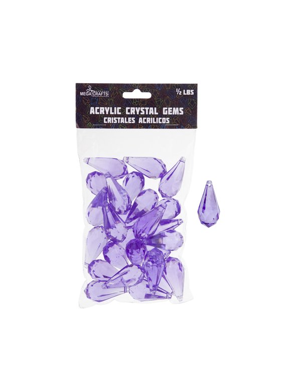- 1/2 lb Acrylic Tear Drops Lavender | Plastic Glass Gems For Arts And Crafts, Vase Fillers And Table Scatters, Decoration Stones, Shiny Pebbles