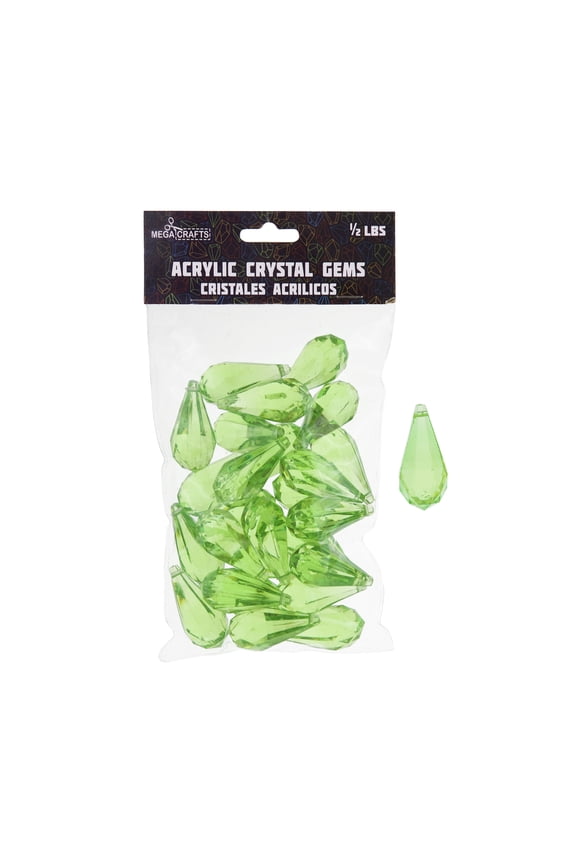 - 1/2 lb Acrylic Tear Drops Light Green | Plastic Glass Gems For Arts And Crafts, Vase Fillers And Table Scatters, Decoration Stones, Shiny Pebbles