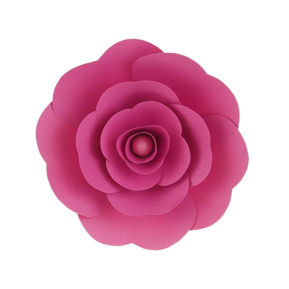Mega Crafts - 12'' Handmade Paper Flower in Fuchsia | For Home Dcor, Wedding Bouquets & Receptions, Event Flower Planning, Table Centerpieces, Backdrop Wall Decoration, Garlands & Parties