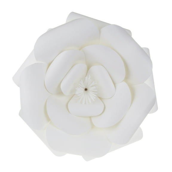 Mega Crafts - 16'' Handmade Paper Flower in White | For Home Dcor, Wedding Bouquets & Receptions, Event Flower Planning, Table Centerpieces, Backdrop Wall Decoration, Garlands & Parties